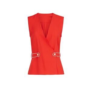 Rag & Bone | Red Tabitha Sleeveless Top with Waist Tabs | Size XS